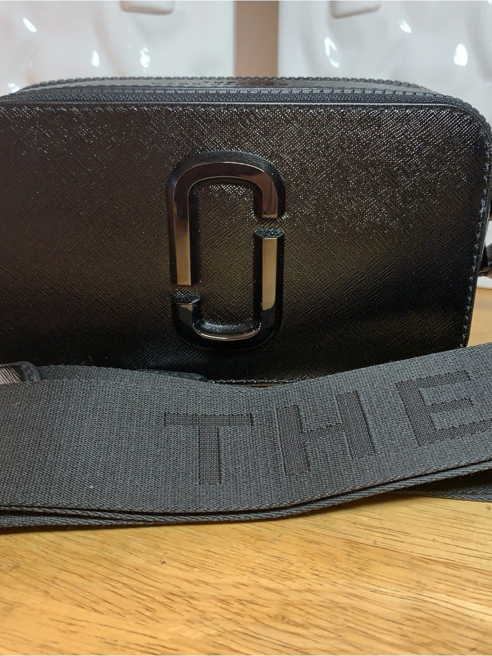 Marc Jacobs Black Saffiano Leather Double-J Crossbody Camera Bag - Picture 3 of 17